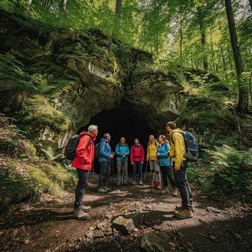 The breathtaking underground river flowing through the heart of Demänovská Cave.